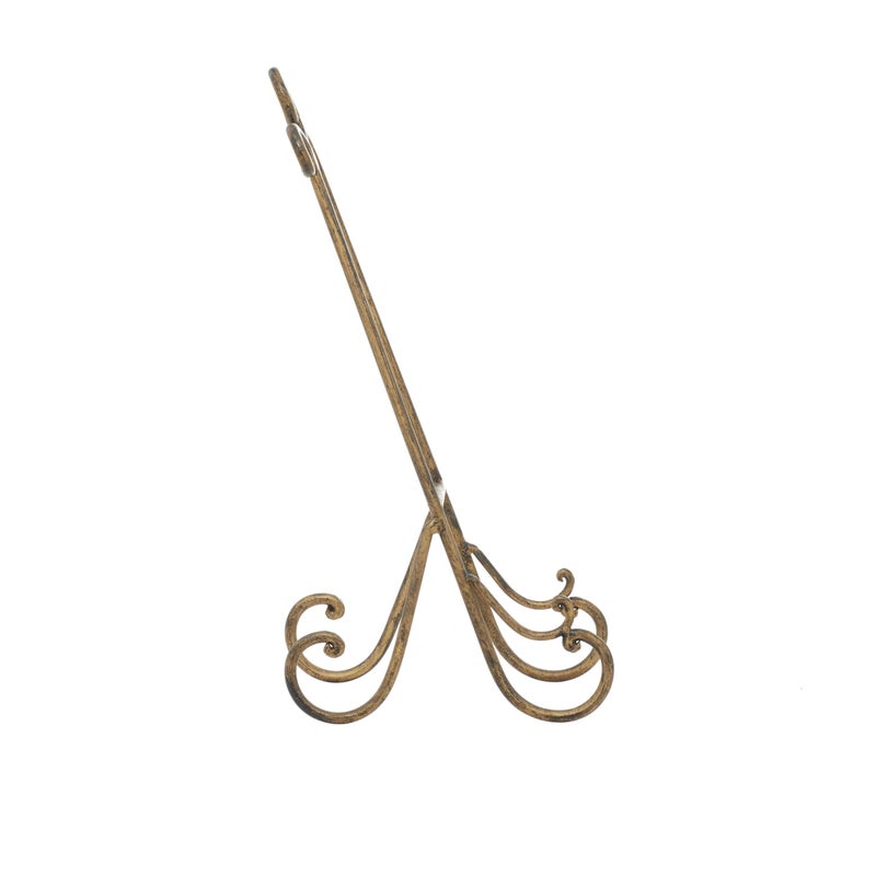 Deco 79 Metal Display Easel Scroll Tabletop Easel, Display Stand 7" x 10" x 19", Gold - Image 2